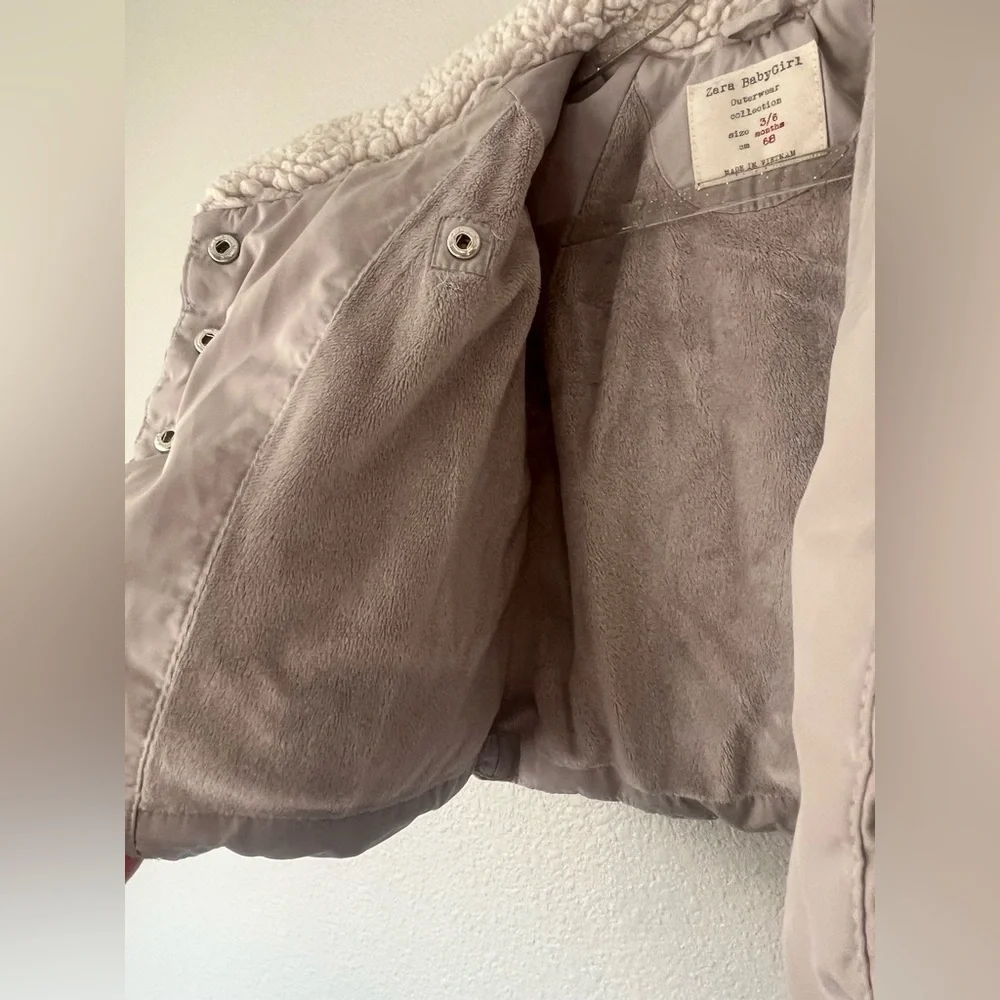 Zara baby girl jacket with Sherpa collar - Picture 10 of 13